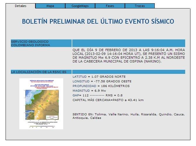 Sismo de 6,8 grados informe preliminar