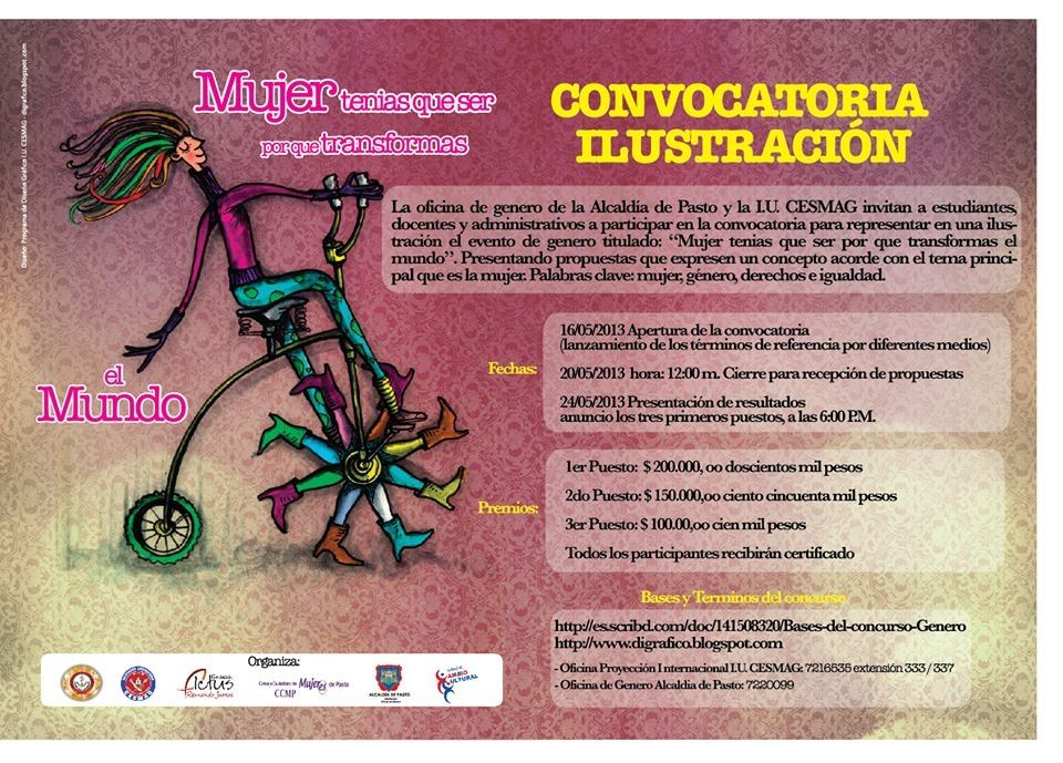 Convocatoria Ilustración “Mujer tenias que ser por que transformas el mundo”.