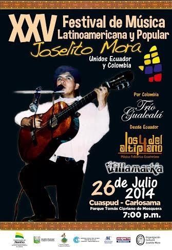 XXV Festival de música latinoamericana y popular Joselito Mora en Carlosama