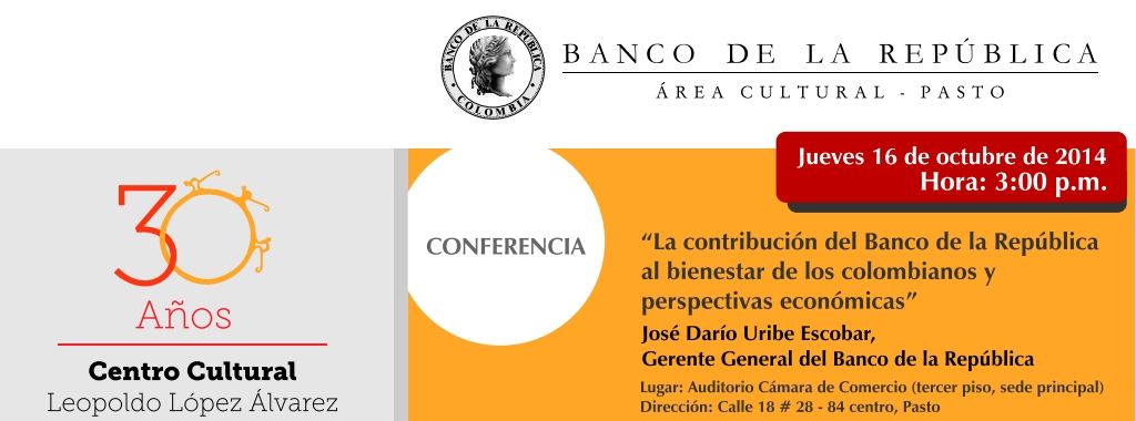 Gerente General del Banco de la República dictará conferencia de Coyuntura Económica