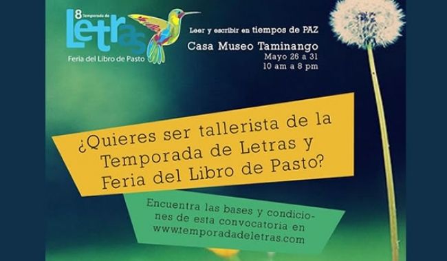Abierta convocatoria a talleres promoción de lectura y escritura en TDLPasto