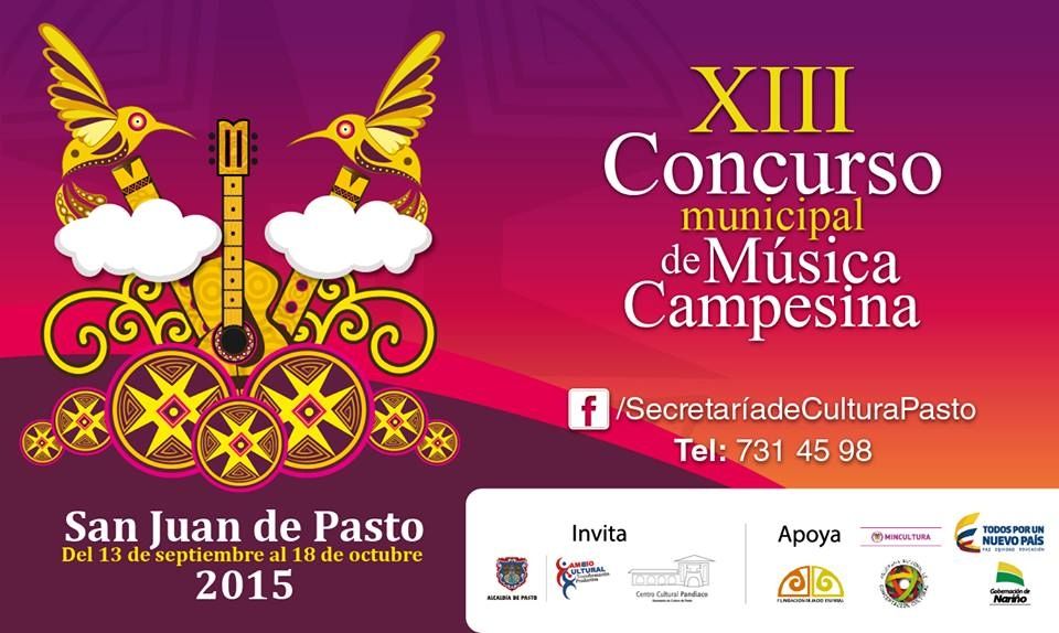 Final XIII Concurso Municipal de Música Campesina este domingo 18 de octubre