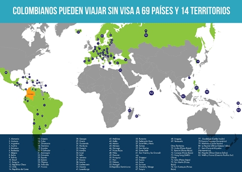Colombianos pueden viajar sin visa: a siete nuevos países