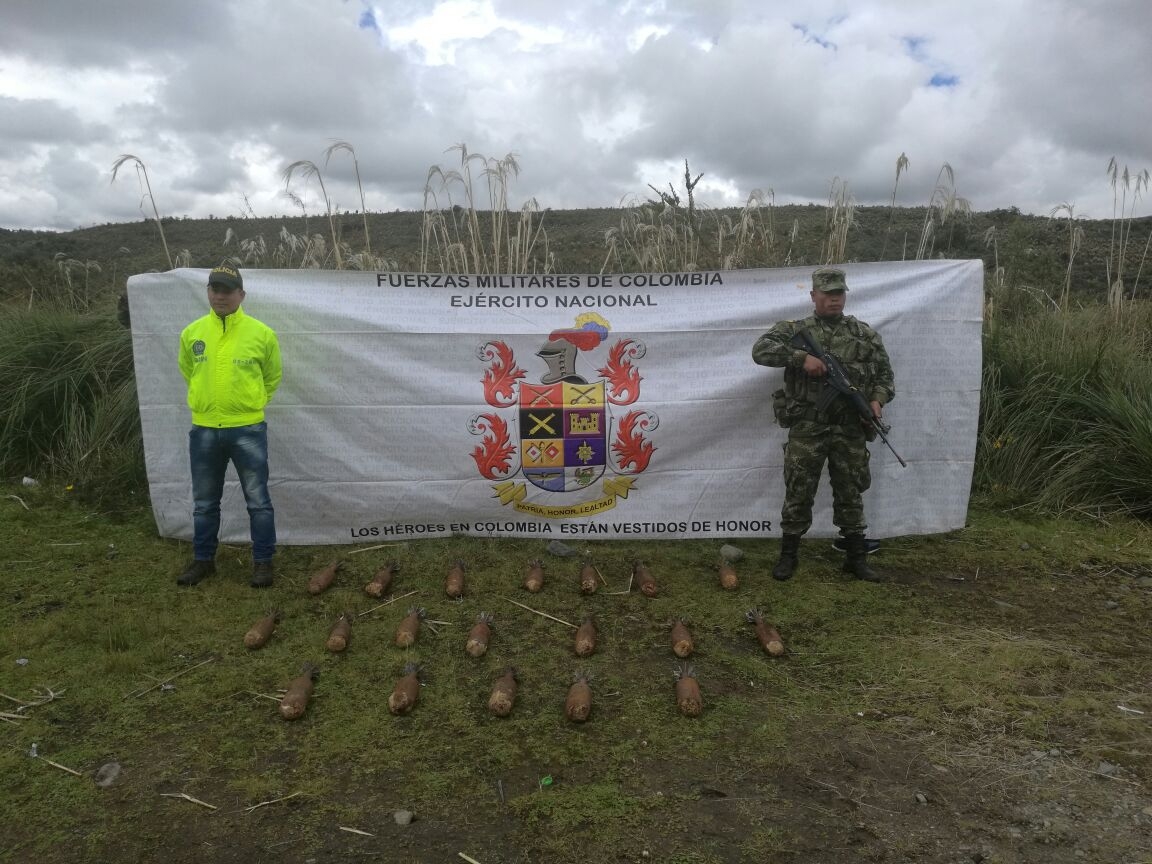 Ejército ubica depósito ilegal con 19 granadas de mortero