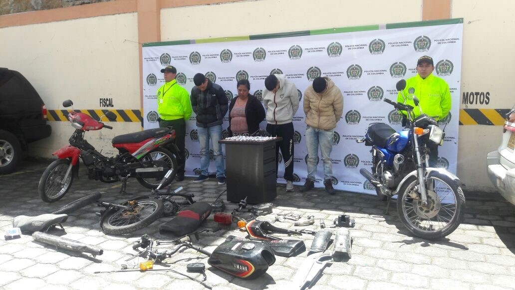 En Pasto, desarticulada banda que se dedicaba al hurto de motocicletas