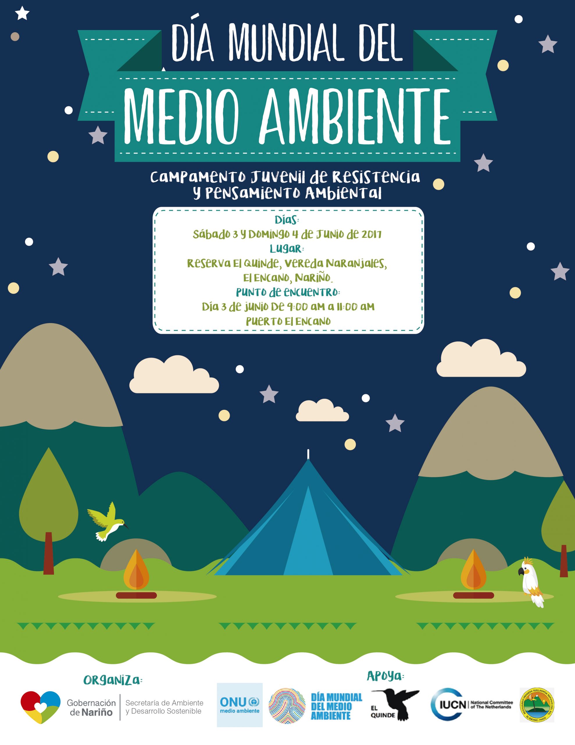 Campamento en La Cocha en conmemoración al día mundial del medio ambiente