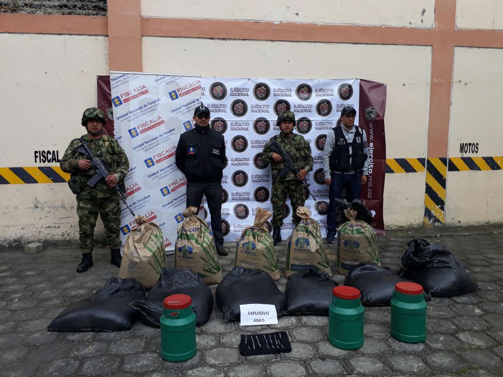 En Nariño: incautan 445 kilos de explosivos