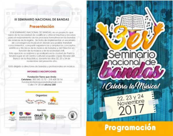 En Pasto, tercer seminario nacional de bandas