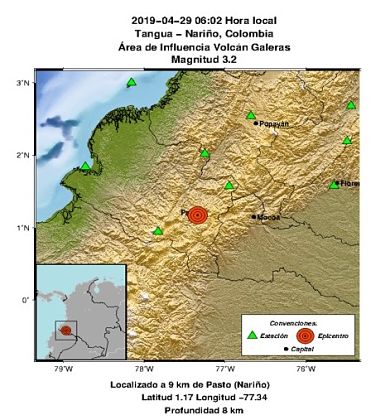 En Pasto se sintió sismo de magnitud 3.2