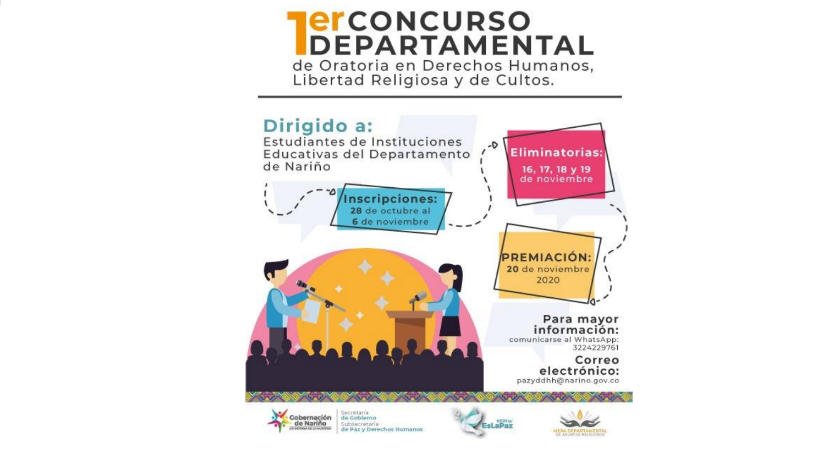Participa en el ‘Primer concurso departamental de oratoria en Derechos Humanos, Libertad Religiosa y de Cultos’