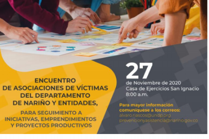 15 Organizaciones de Víctimas se reunirán en la Gobernación de Nariño, para seguimiento de proyectos productivos