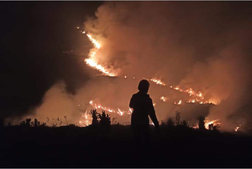 En Cumbal, incendio de cobertura vegetal consumió varias hectáreas de páramo