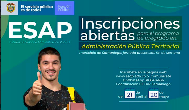 La ESAP, Territorial Nariño – Alto Putumayo, abre inscripciones para los programas de pregrado en Pasto y Samaniego, y postgrado en Sibundoy.