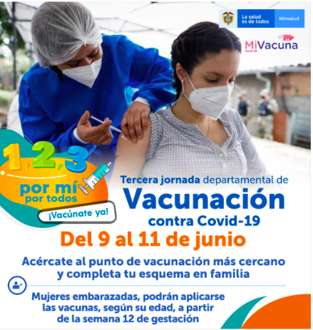 IDSN lidera Tercera Jornada Departamental de Vacunación contra el Covid-19 entre el 9 y el 11 de junio
