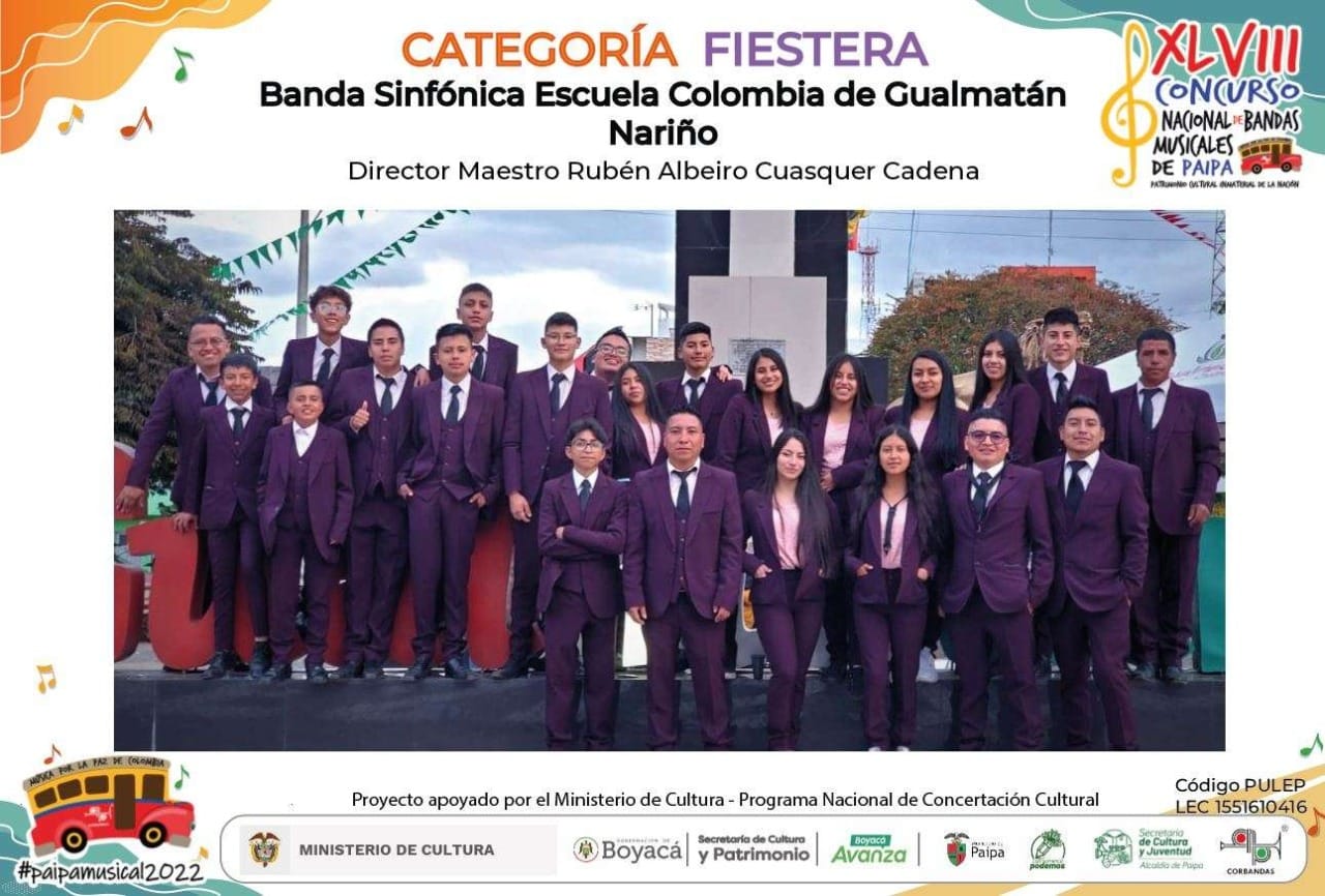 Banda de Gualmatán se llevó el primer lugar en la categoría Fiestera del Festival de Paipa, Boyacá