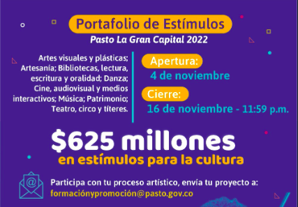 Alcaldía de Pasto abre convocatoria para el sector cultural del municipio