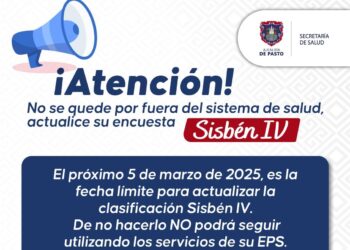 En Pasto se extiende el llamado para que 21 mil beneficiarios del régimen subsidiado actualicen la encuesta Sisben