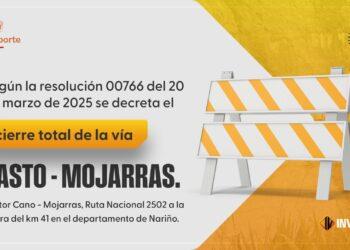 Cierre total del corredor vial Pasto-Mojarras