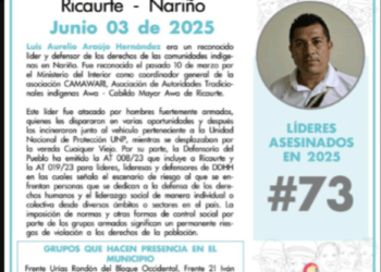 Tragedia en Ricaurte, Nariño: Asesinan a líder indígena Awá y a sus escoltas en medio de creciente ola de violencia